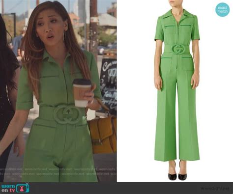 green gucci jumpsuit dollface|gucci jumpsuit women's.